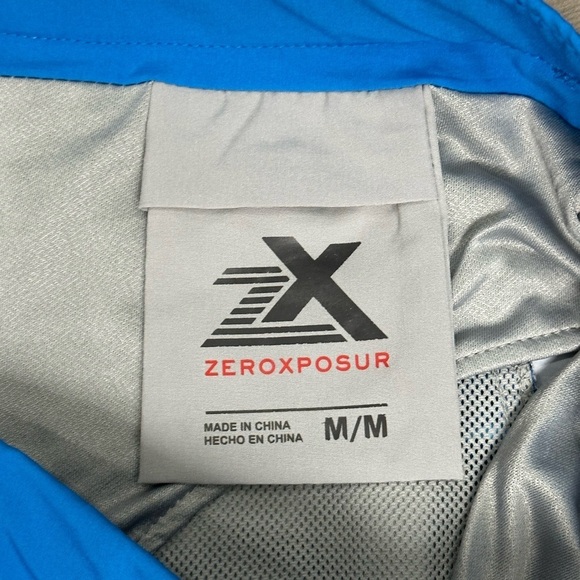 Men's Zeroxposur Medium 32 - 34 Swim Drawstring Shorts Trunks Stripes Blue Fern - Picture 9 of 10